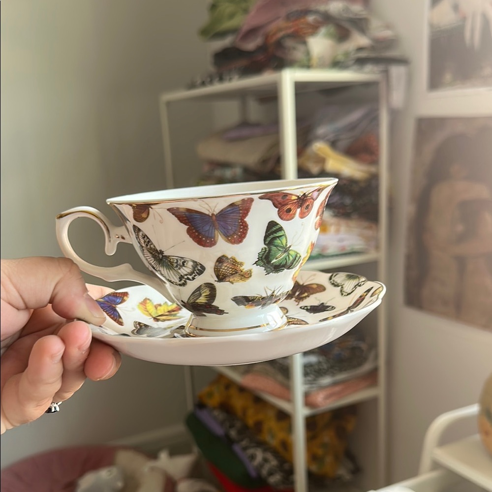 Butterfly Patterned Teacup